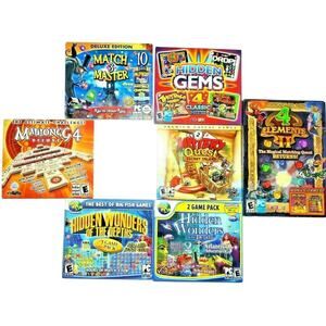 y2k Lot Jewel Gem Match Quest Collection Mahongg Computer PC Games CD-ROM Window
